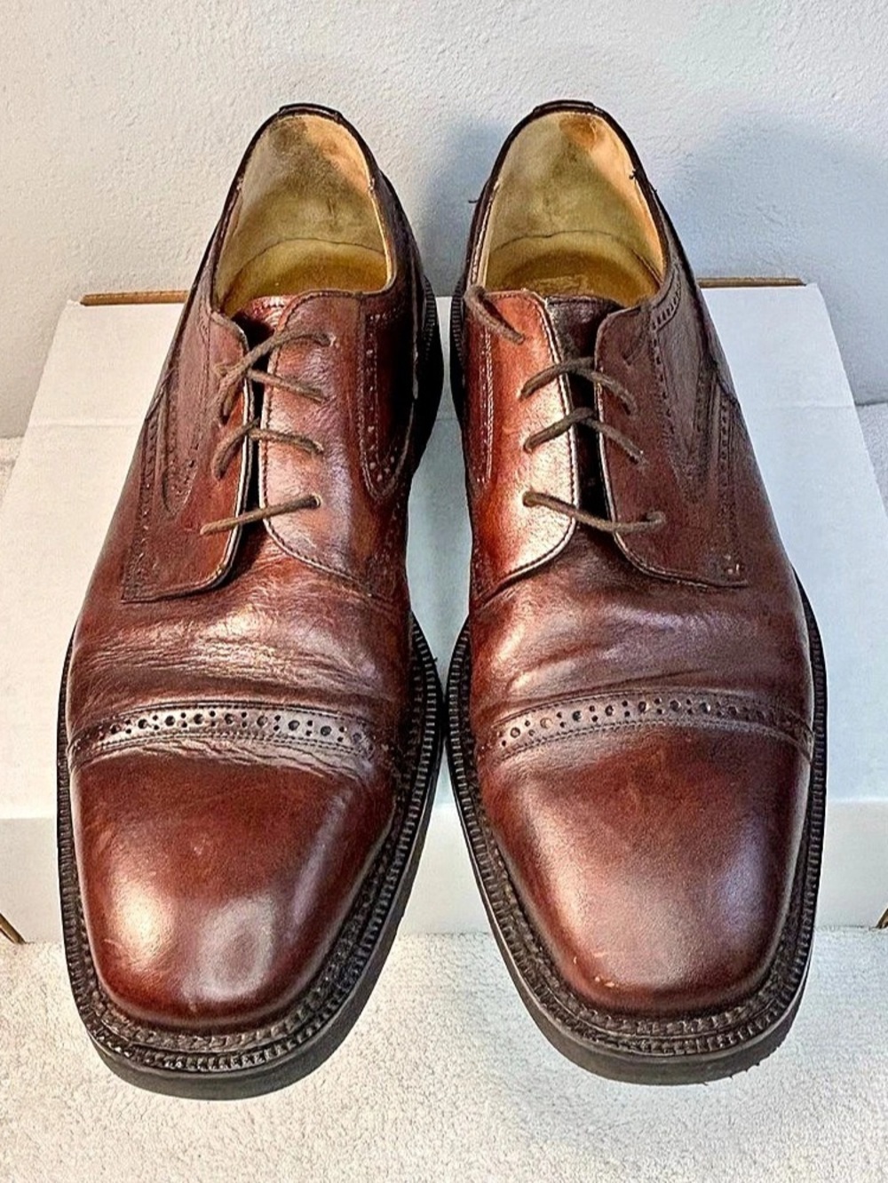 Johnston & Murphy Domani Leather Cap Toe Oxfords US 11 M